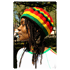 Rasta Tams Hkelmtze Bob Marley (Motiv 13 schwarzer Stern) L