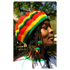 Rasta Tams Hkelmtze Bob Marley (Motiv 13 schwarzer Stern) L