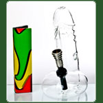 Glas Dildo-Bong Alu-Chillum H:15cm