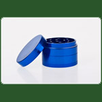 Alugrinder + Pollinator/Sieb 4tlg. D: 40mm  H: 35mm, CNC, blau
