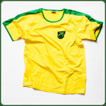 T-Shirt Fussball Gelb XL (Jamaica Flagge Lion)