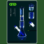 GraceGlass Bong ICE Beaker Blue H:35cm D:44mm WS:4mm NS:18.8er  