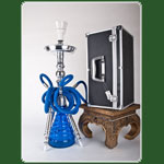 Alu Shisha > 3 Schlauch H: 51cm King Miss Nile in Box - Silver S