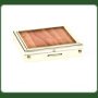 Nasen Set H: 7 x 6 x 1,5 cm Eckig Gold mit Holz im Deckel