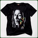 Schwarzes Bob Marley T-Shirt (trnen) 