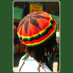 Rasta Tams Hkelmtze Bob Marley (Motiv 13 schwarzer Stern) L