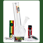 Geschenkset "Leaf Amsterdam" Bong+Siebe+Grinder+Feuer+Paoer+Tips